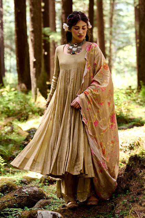 Beige 40 Kali Anarkali